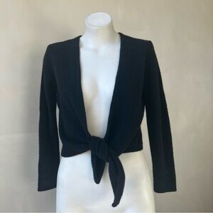 Isabella Bird | Merino Blend Tie Long Sleeve Shrug Sweater